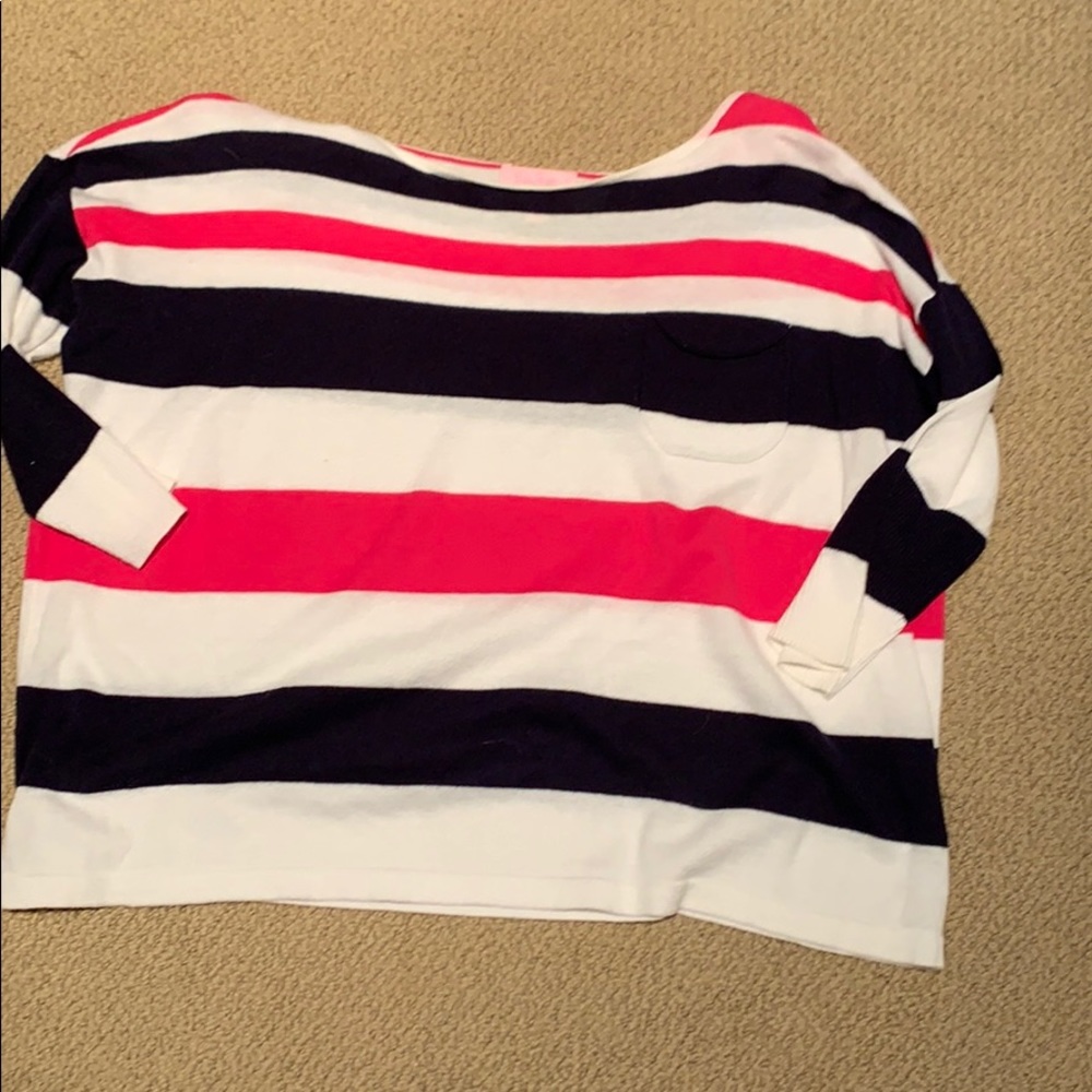 Lilly Pulitzer pink and navy knit top